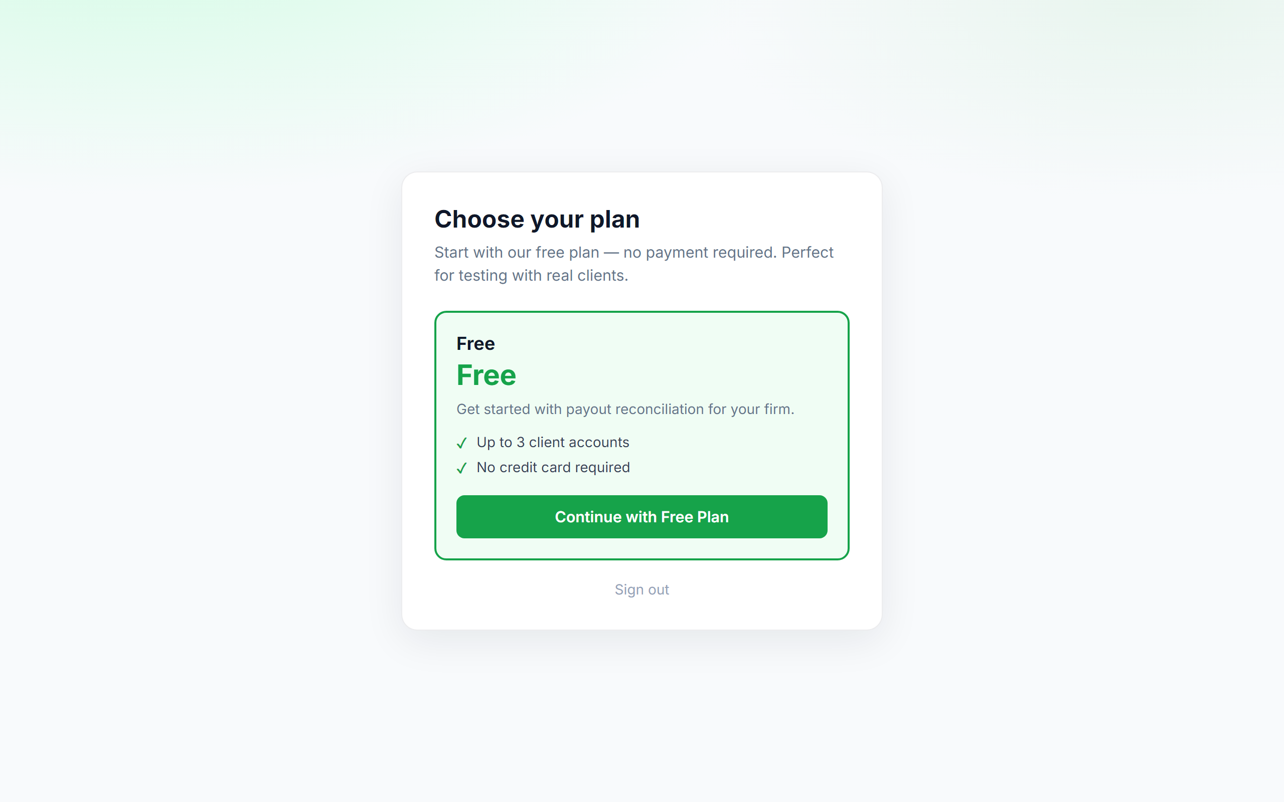 QRecon pricing plan selection for Stripe and PayPal reconciliation